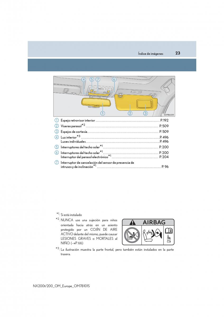 Lexus NX manual del propietario / page 23