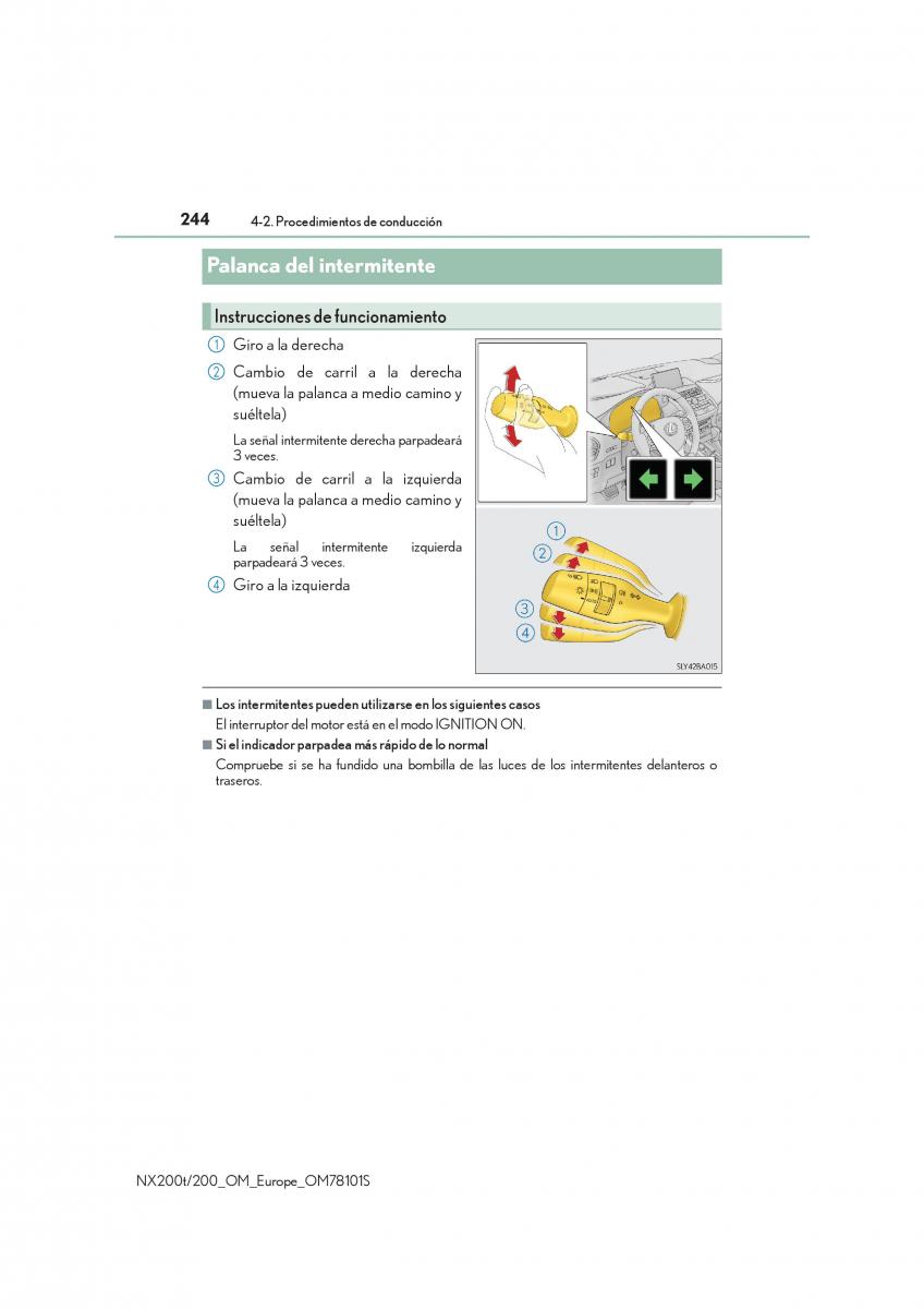 Lexus NX manual del propietario / page 244