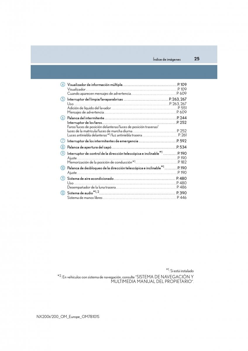 Lexus NX manual del propietario / page 25