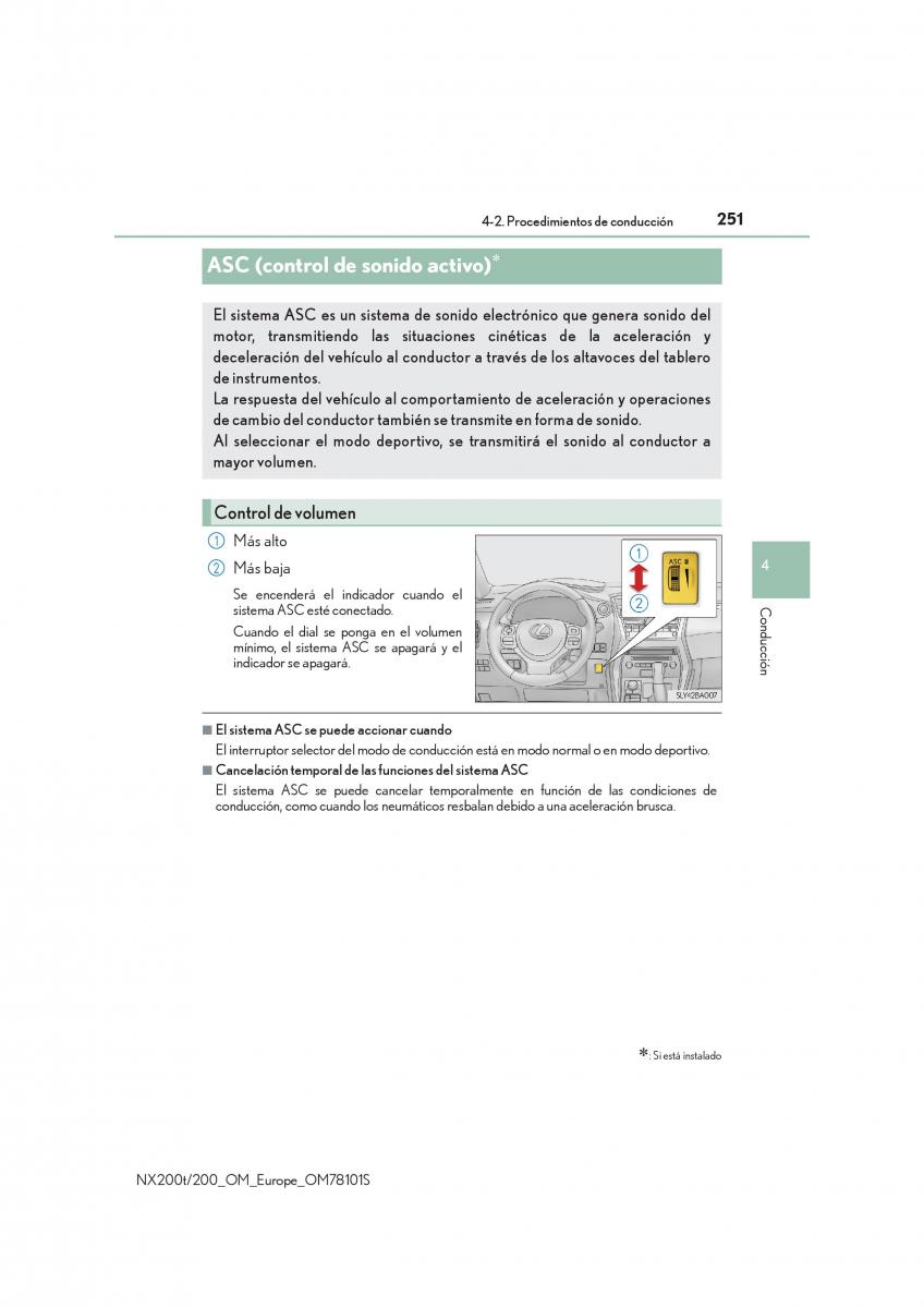 Lexus NX manual del propietario / page 251