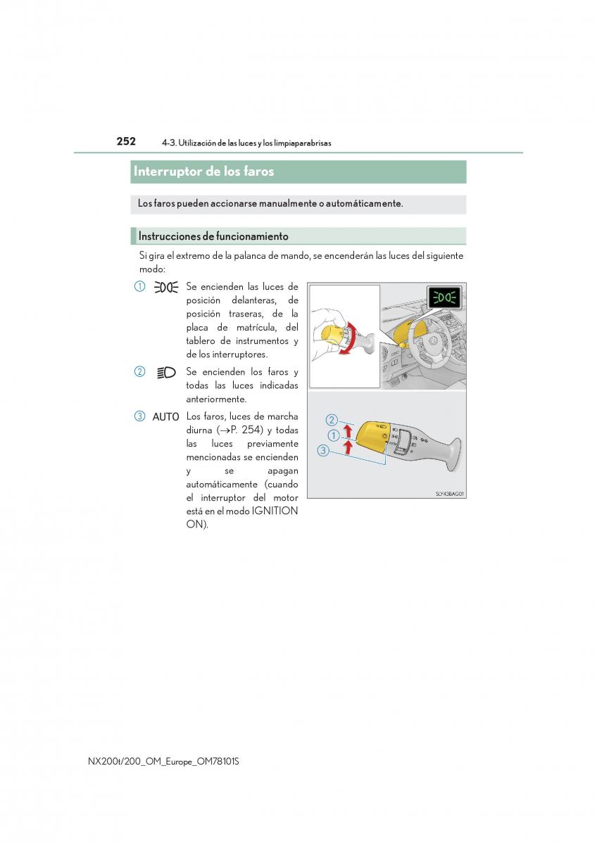 Lexus NX manual del propietario / page 252