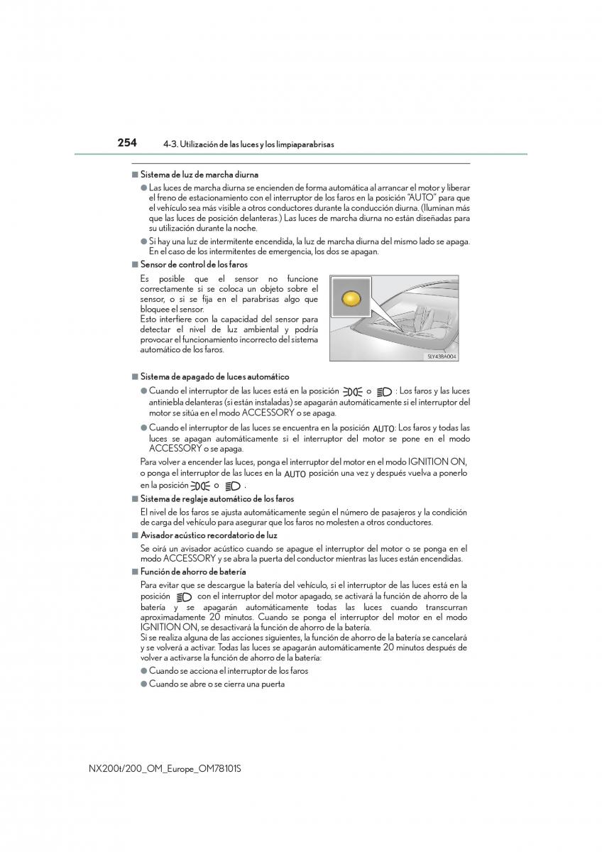 Lexus NX manual del propietario / page 254