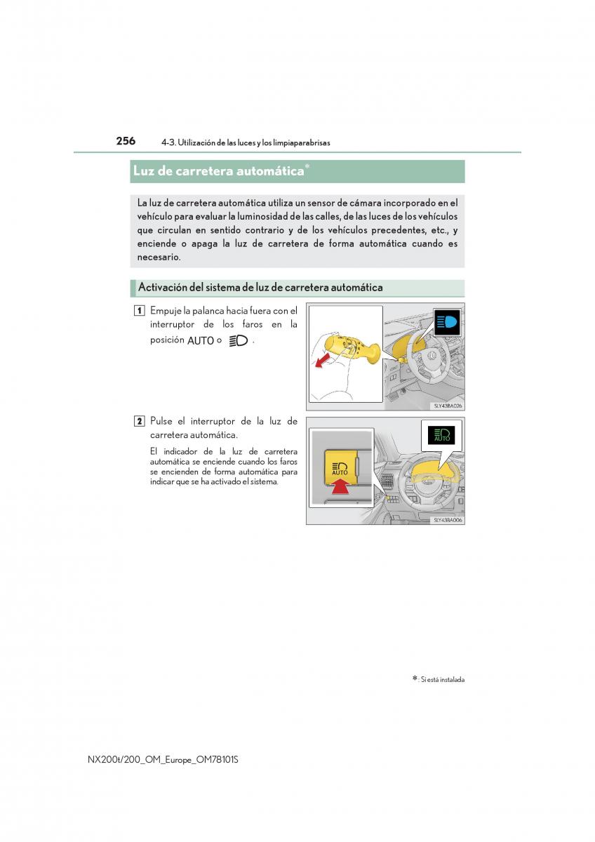 Lexus NX manual del propietario / page 256