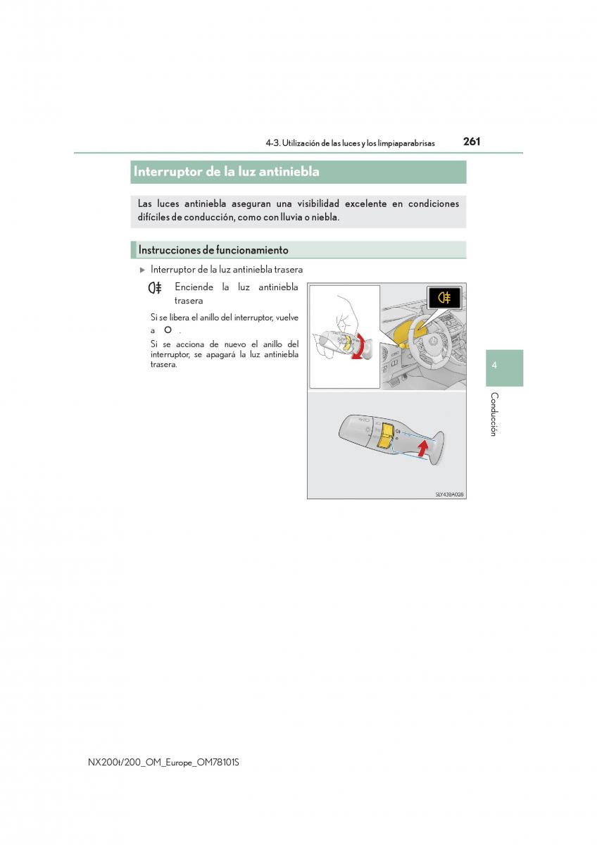 Lexus NX manual del propietario / page 261