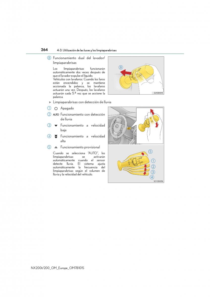 Lexus NX manual del propietario / page 264