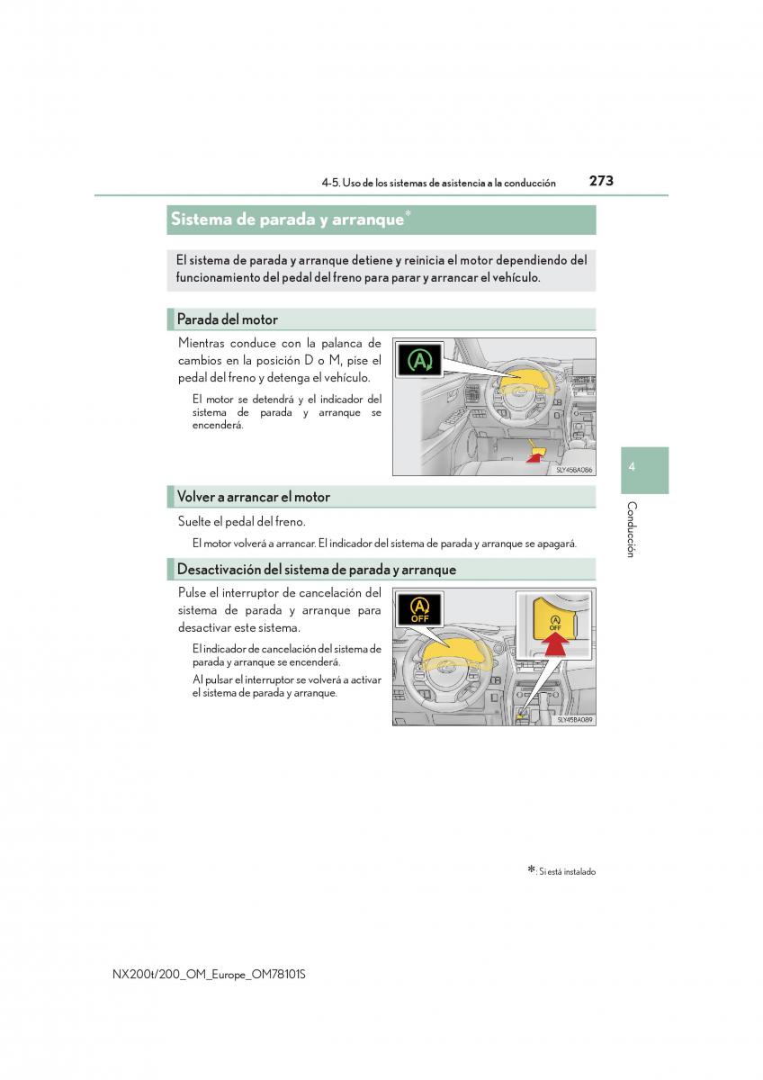 Lexus NX manual del propietario / page 273