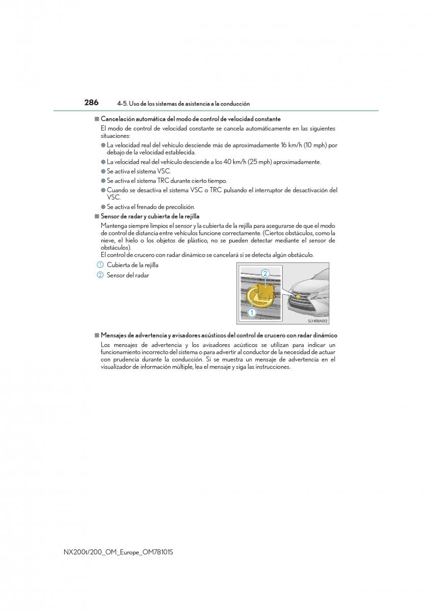 Lexus NX manual del propietario / page 286