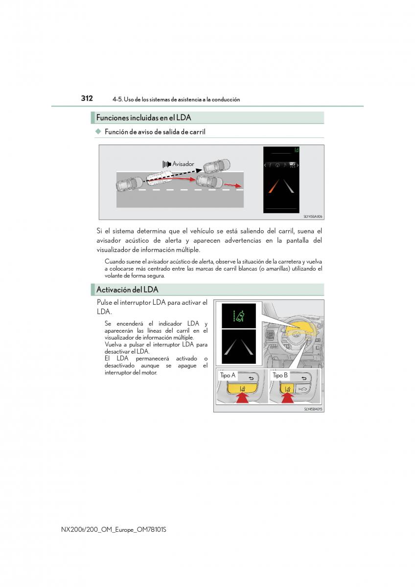 Lexus NX manual del propietario / page 312