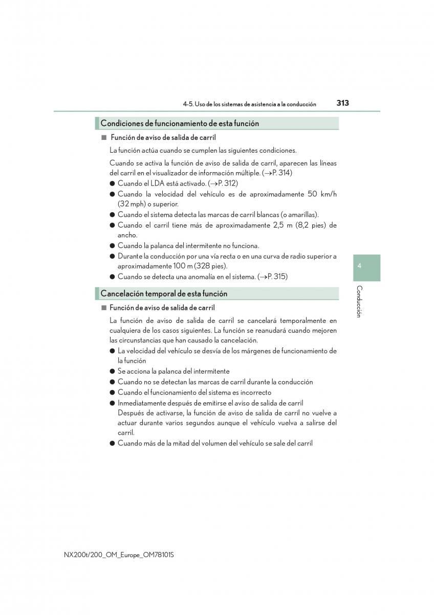 Lexus NX manual del propietario / page 313