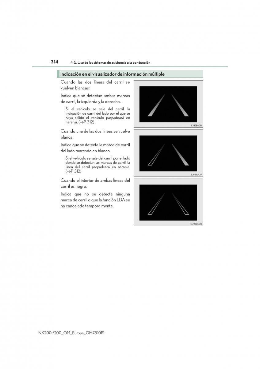 Lexus NX manual del propietario / page 314