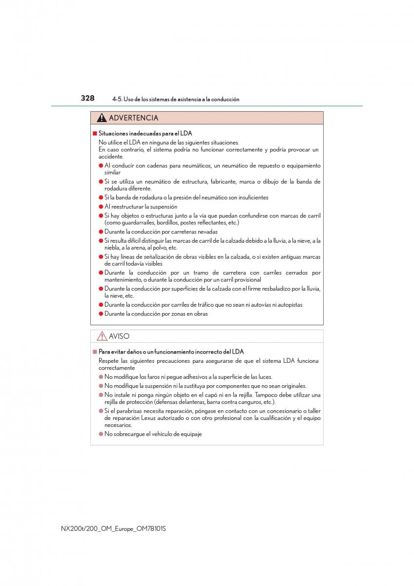 Lexus NX manual del propietario / page 328