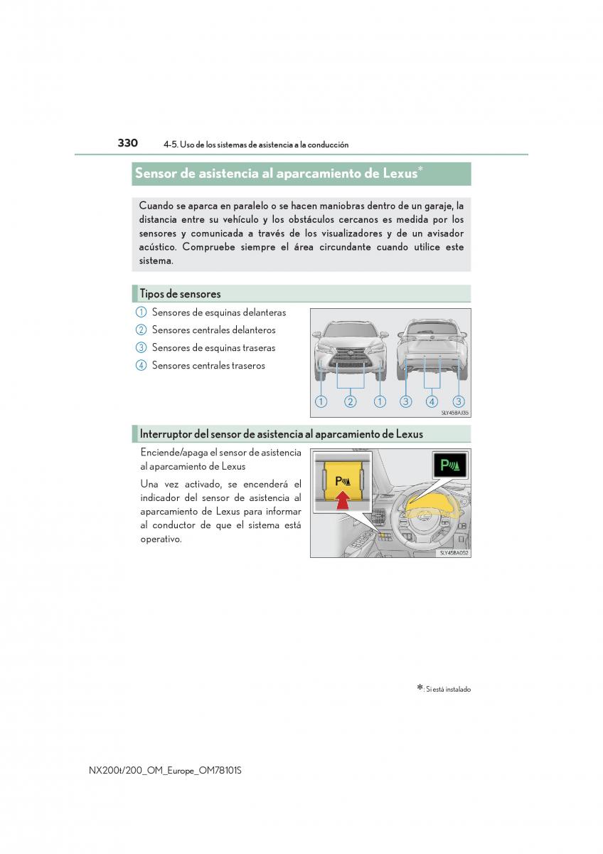 Lexus NX manual del propietario / page 330