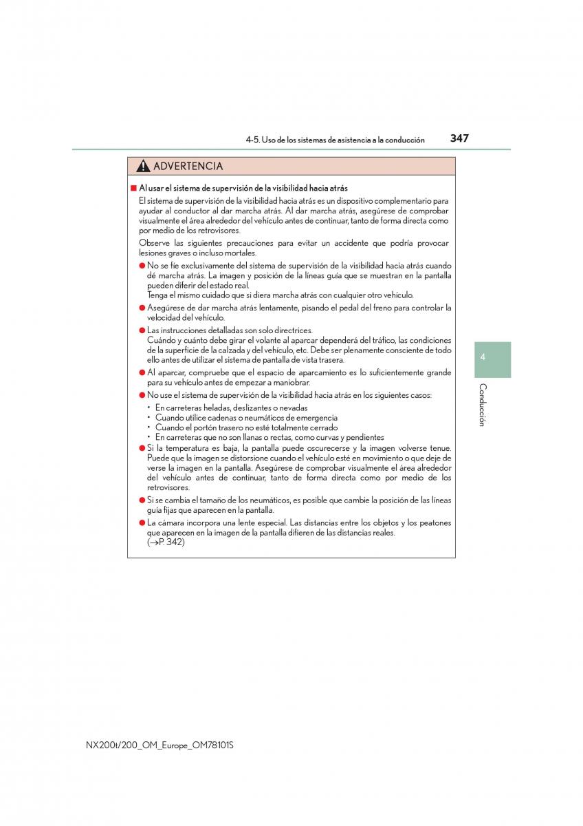 Lexus NX manual del propietario / page 347