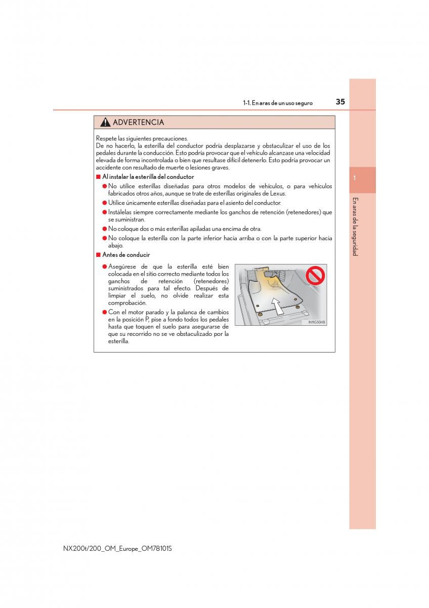 Lexus NX manual del propietario / page 35