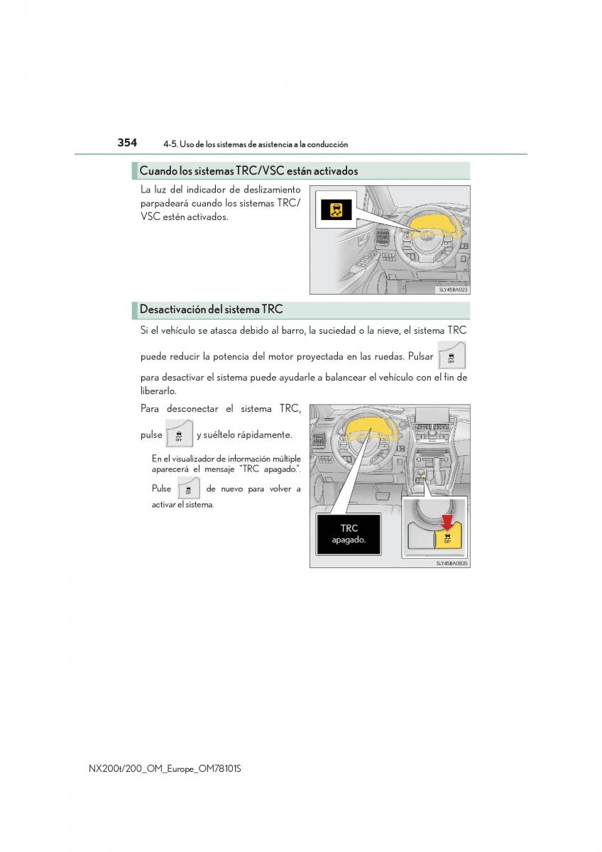 Lexus NX manual del propietario / page 354