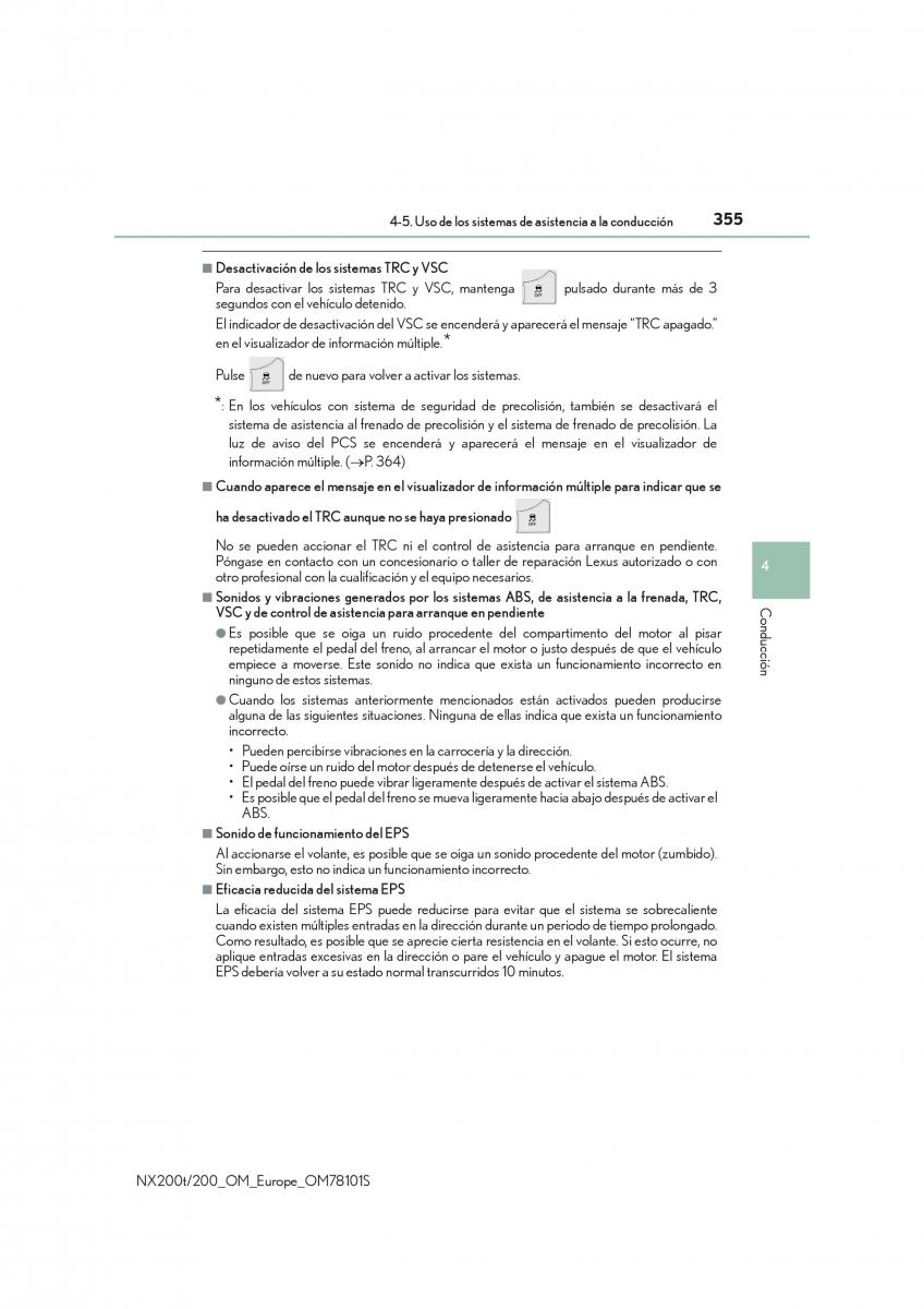 Lexus NX manual del propietario / page 355