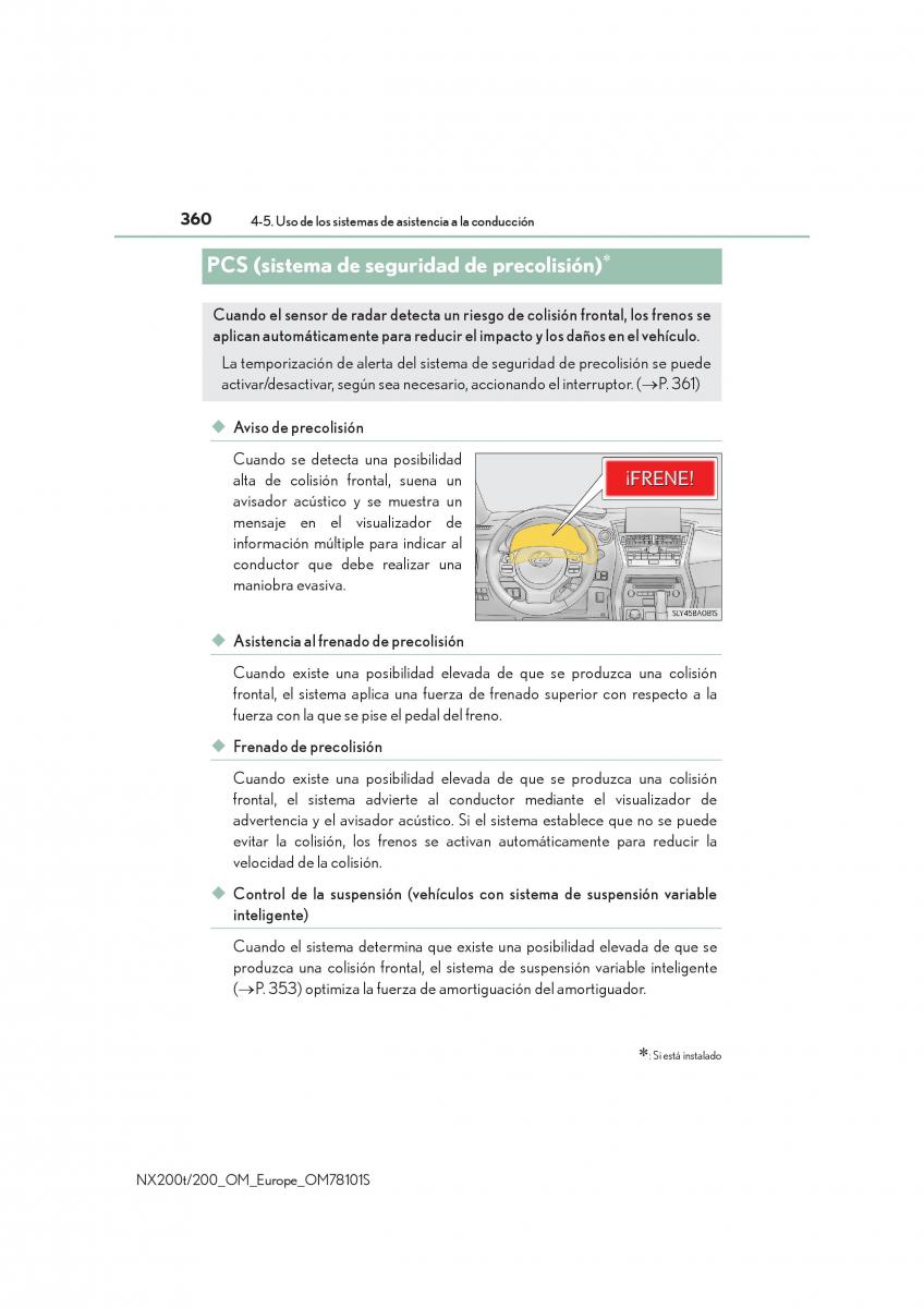 Lexus NX manual del propietario / page 360