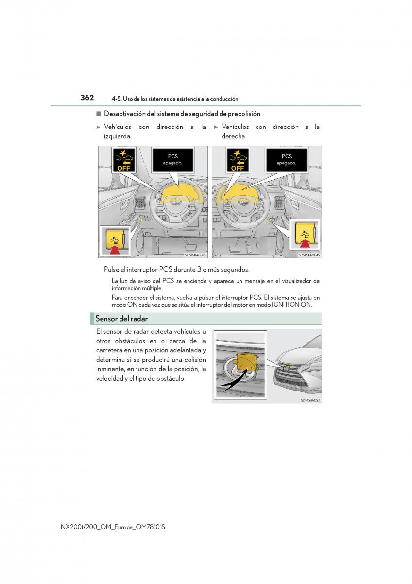 Lexus NX manual del propietario / page 362