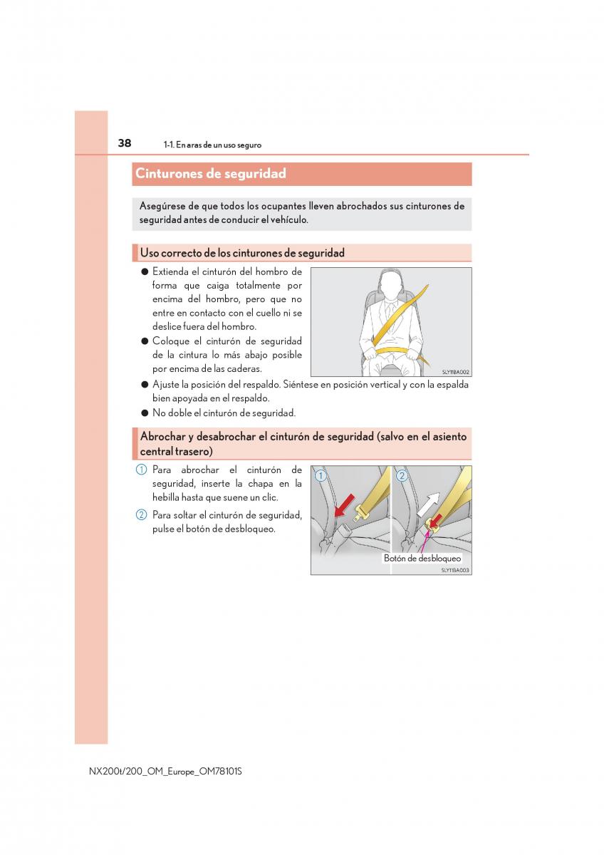 Lexus NX manual del propietario / page 38