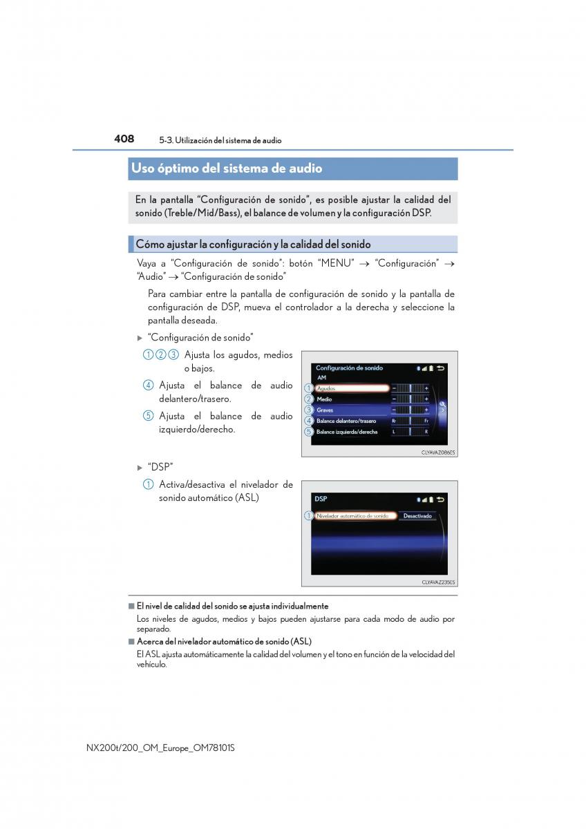 Lexus NX manual del propietario / page 408