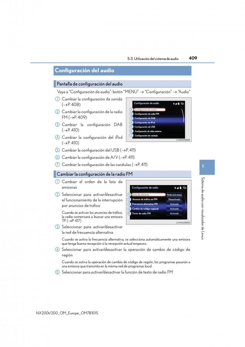 Lexus NX manual del propietario / page 409