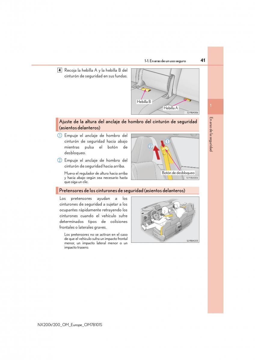 Lexus NX manual del propietario / page 41