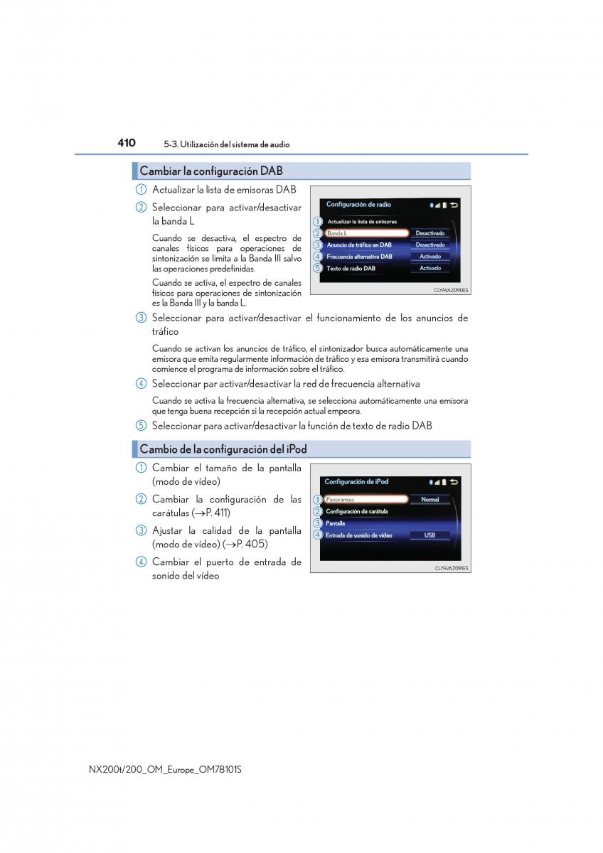 Lexus NX manual del propietario / page 410