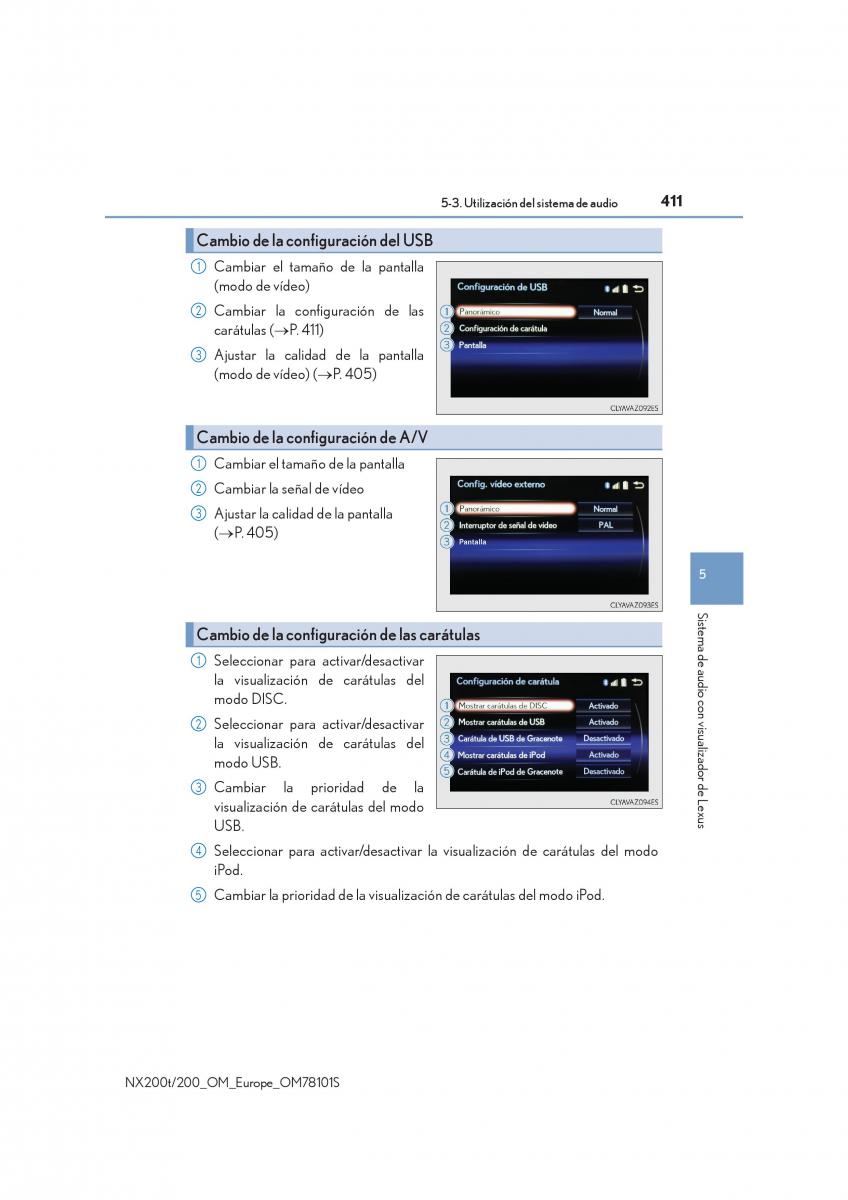 Lexus NX manual del propietario / page 411