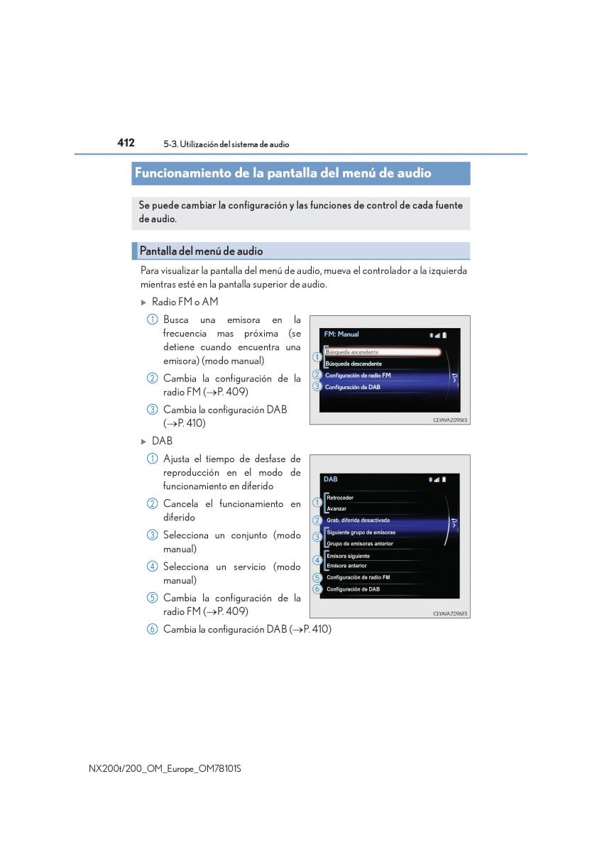 Lexus NX manual del propietario / page 412