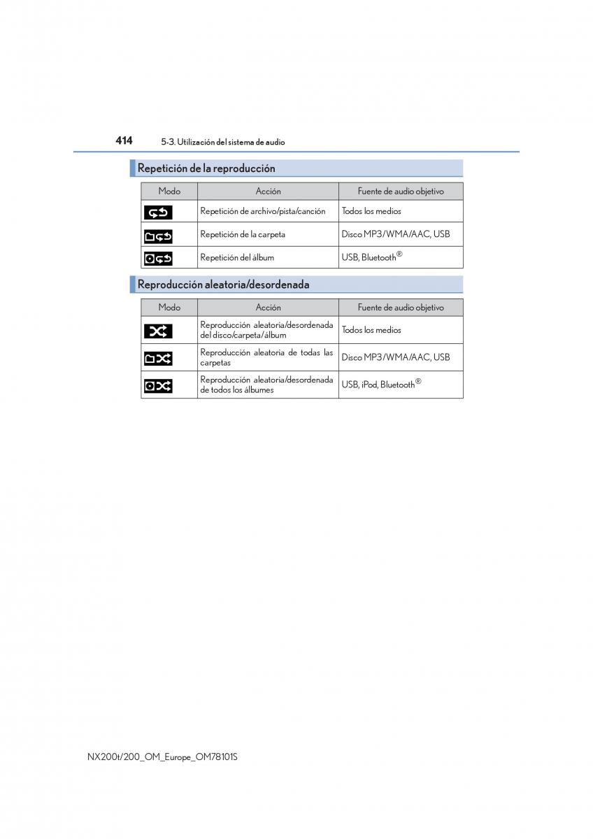 Lexus NX manual del propietario / page 414