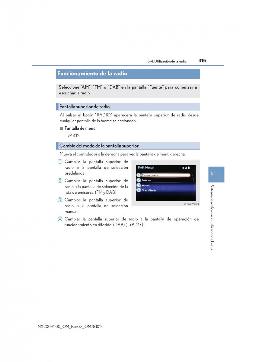 Lexus NX manual del propietario / page 415