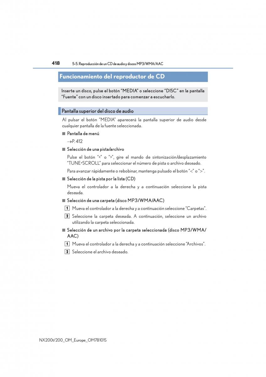 Lexus NX manual del propietario / page 418