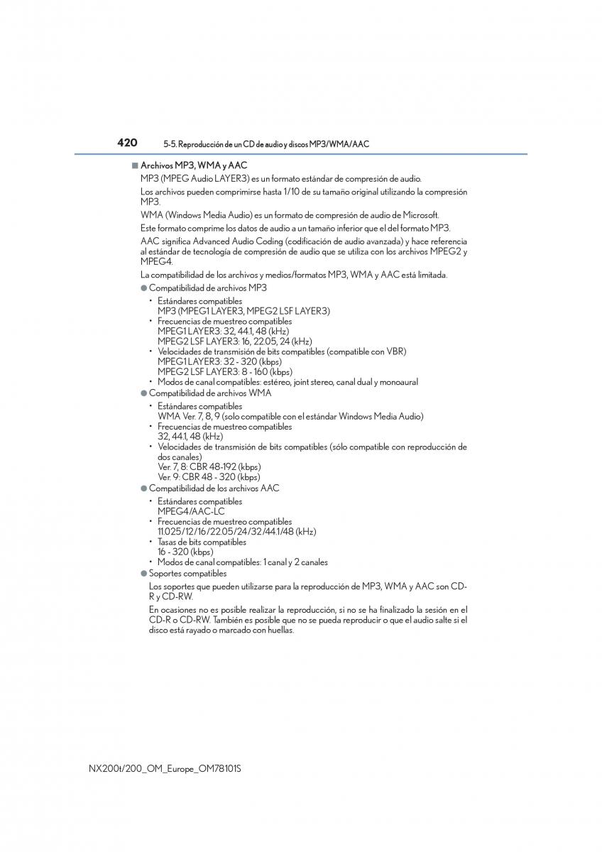 Lexus NX manual del propietario / page 420