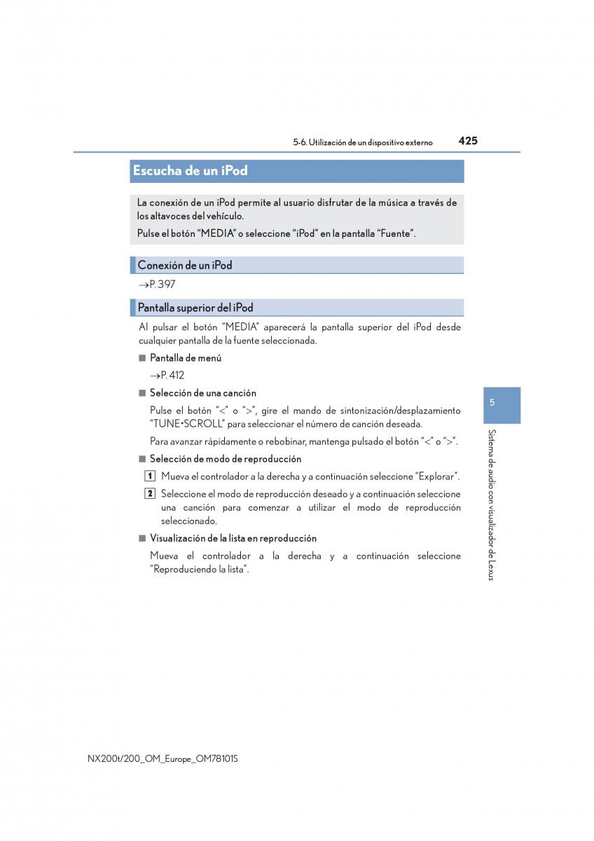 Lexus NX manual del propietario / page 425