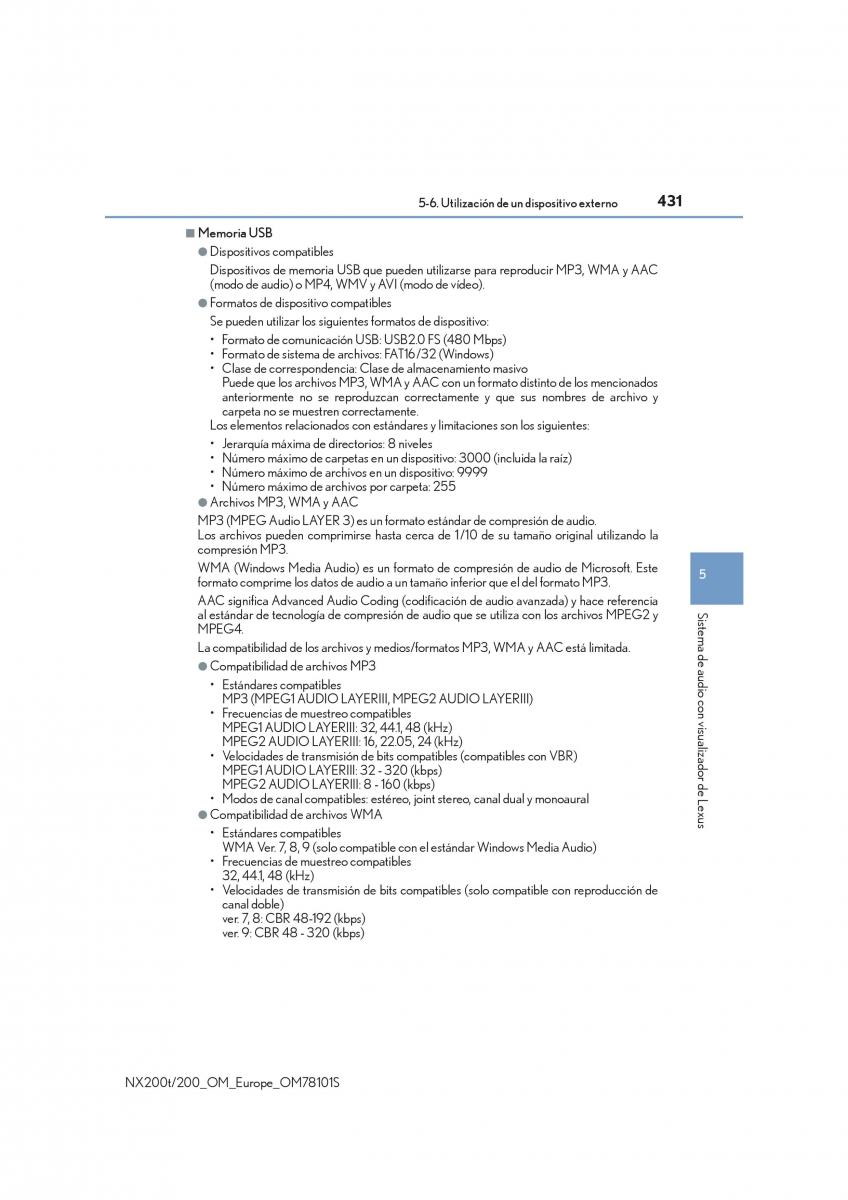 Lexus NX manual del propietario / page 431