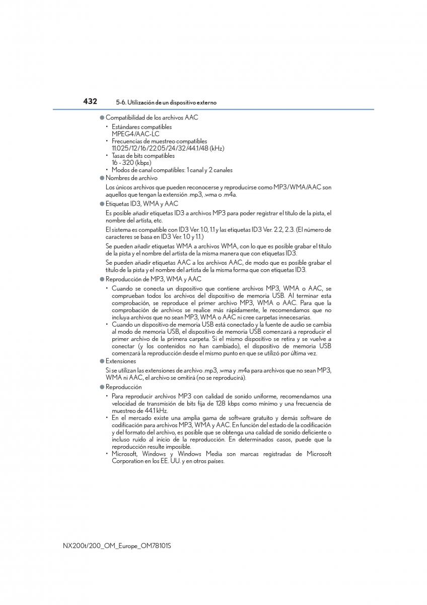 Lexus NX manual del propietario / page 432