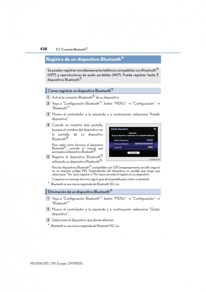 Lexus NX manual del propietario / page 438