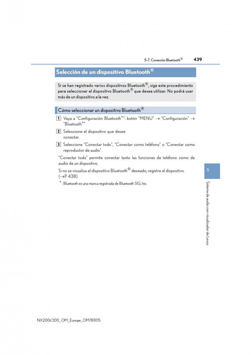 Lexus NX manual del propietario / page 439