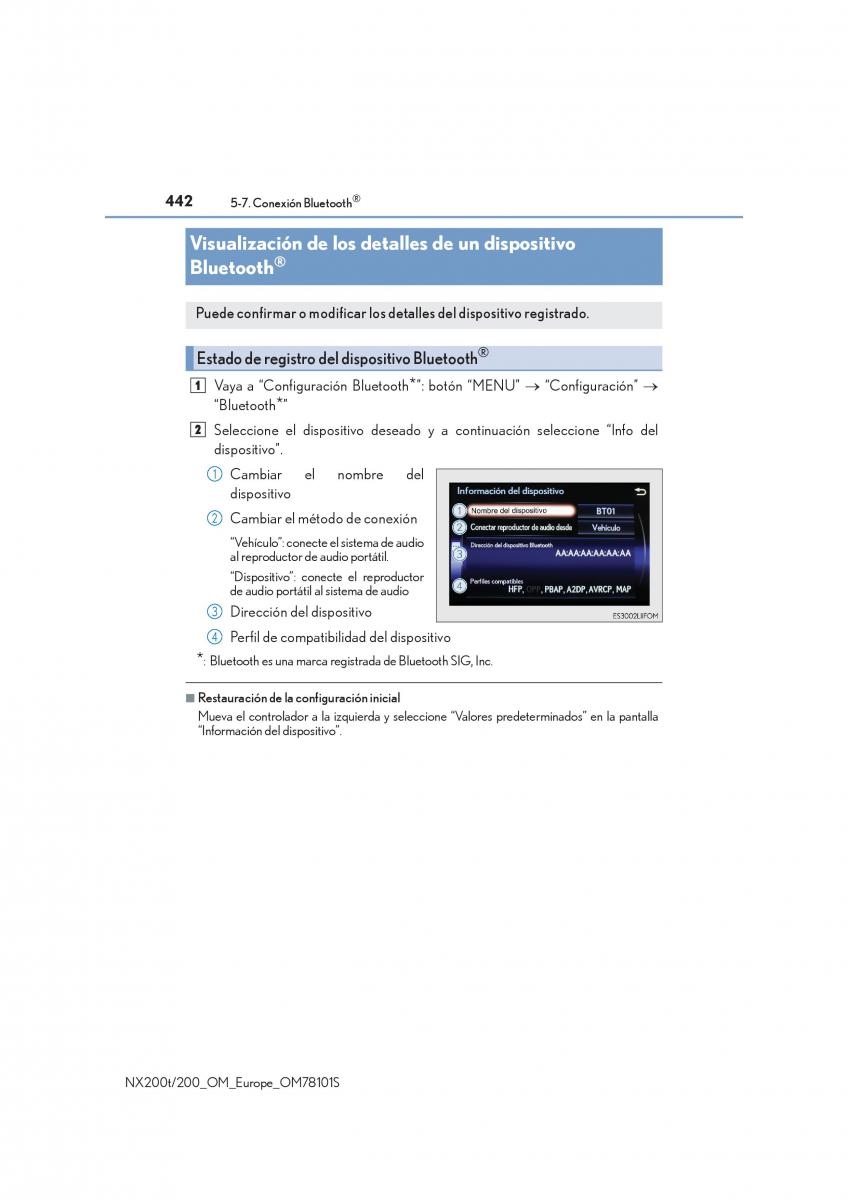 Lexus NX manual del propietario / page 442