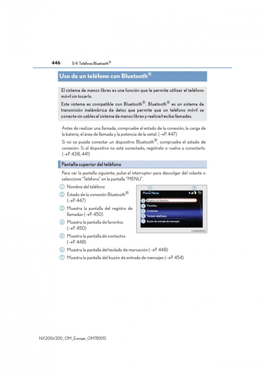 Lexus NX manual del propietario / page 446