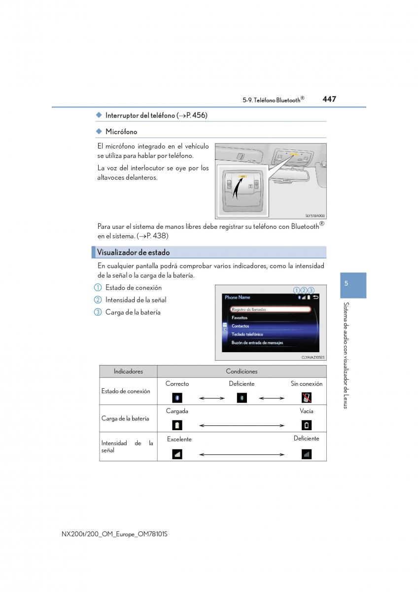 Lexus NX manual del propietario / page 447