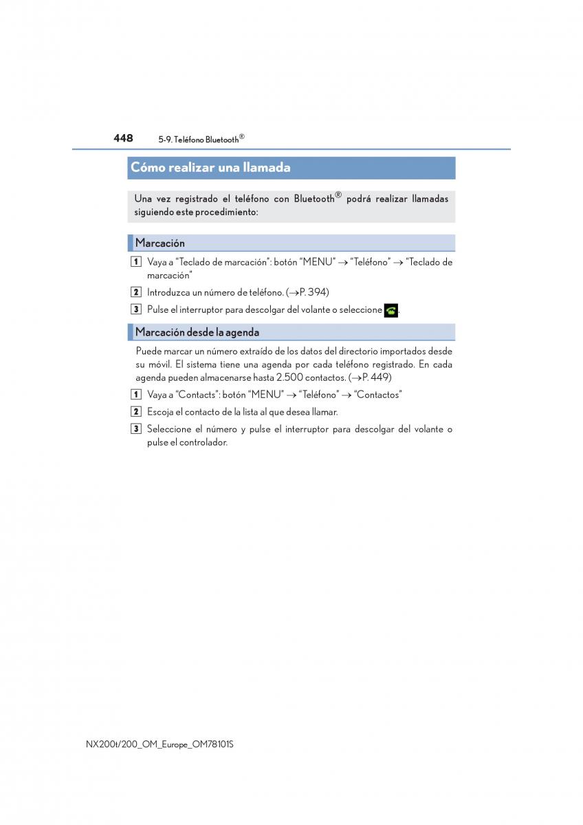 Lexus NX manual del propietario / page 448