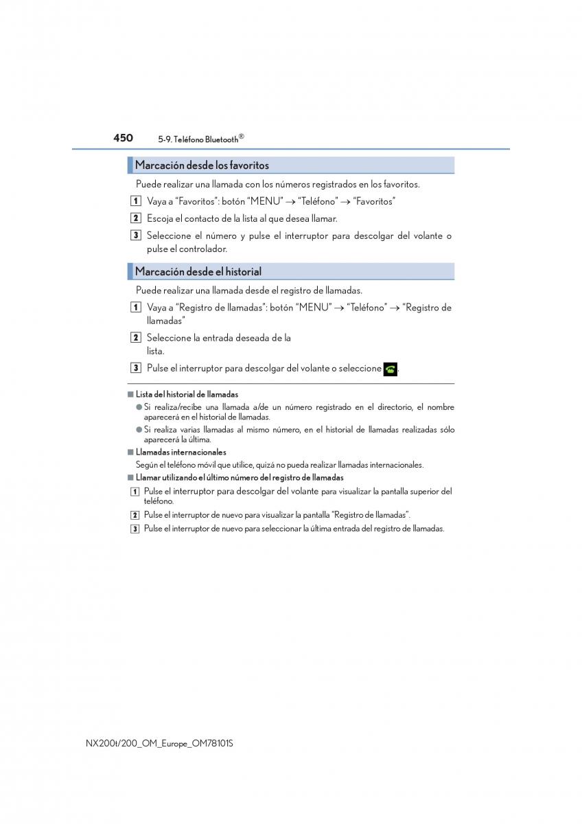 Lexus NX manual del propietario / page 450