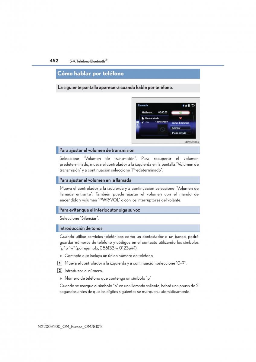 Lexus NX manual del propietario / page 452