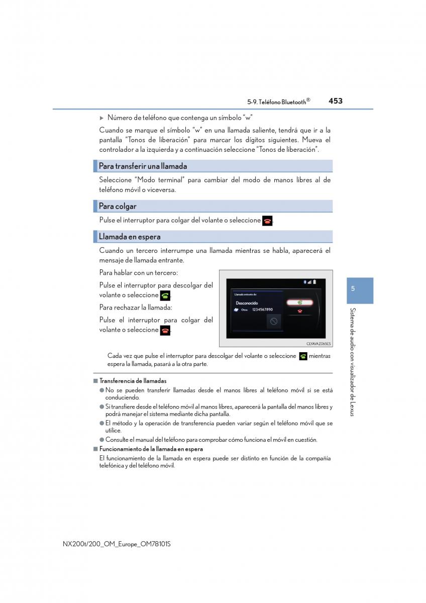 Lexus NX manual del propietario / page 453