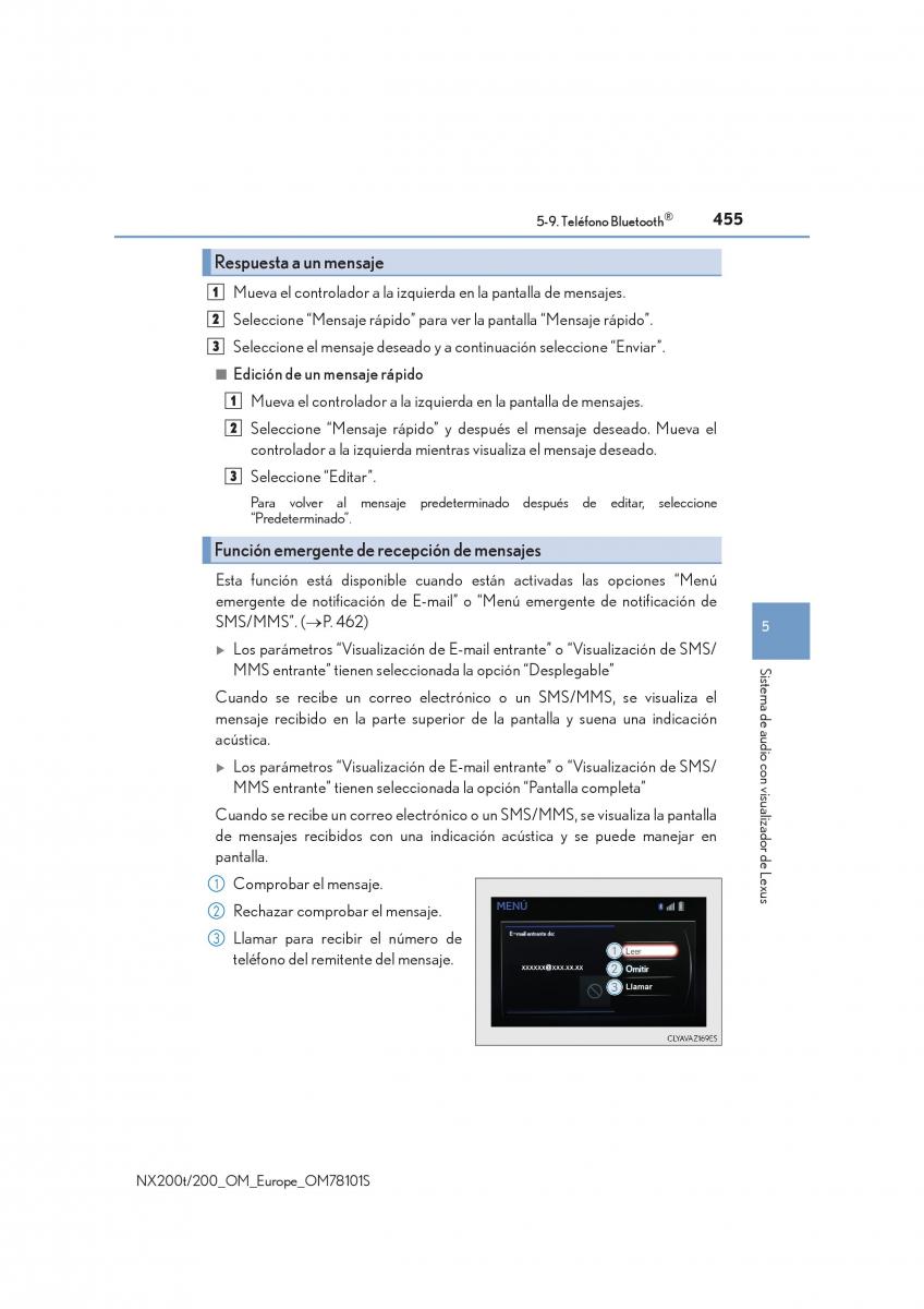 Lexus NX manual del propietario / page 455