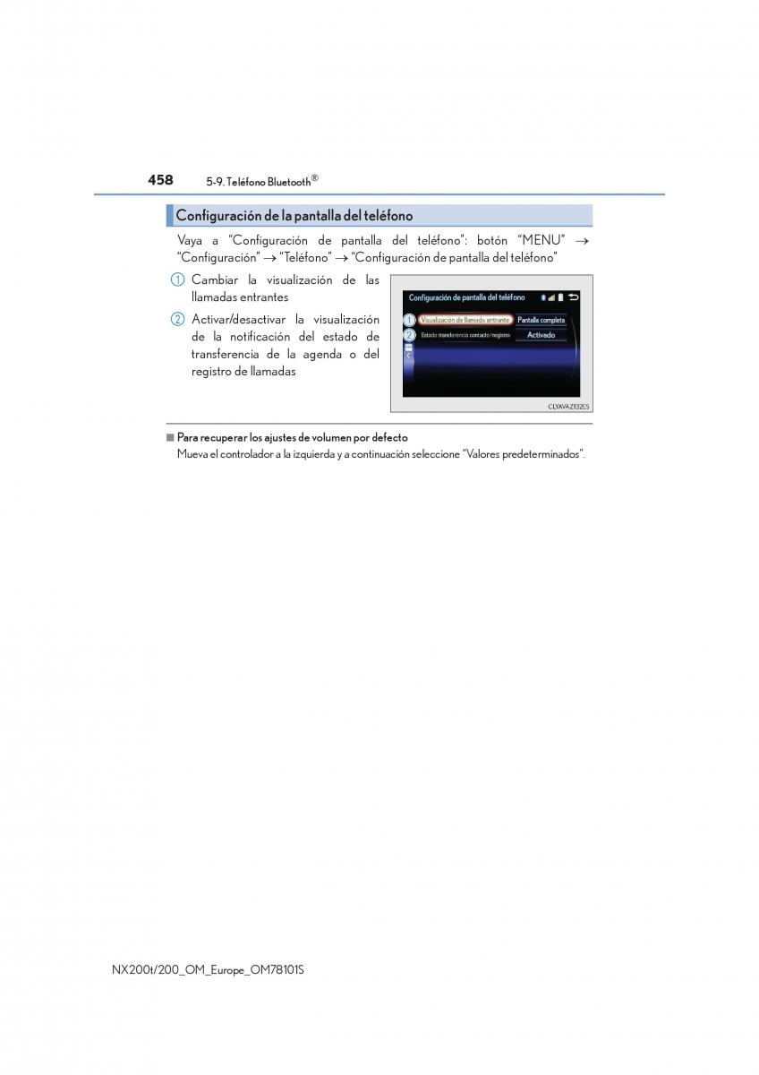 Lexus NX manual del propietario / page 458