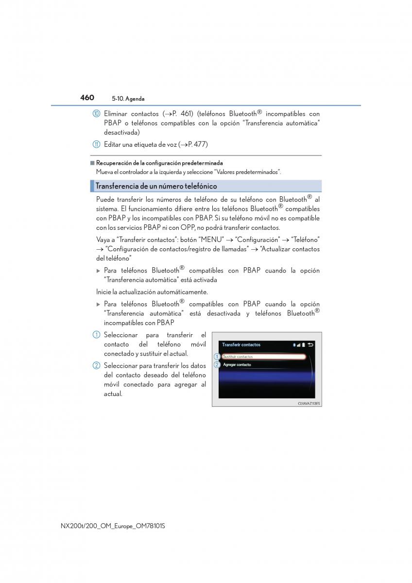 Lexus NX manual del propietario / page 460