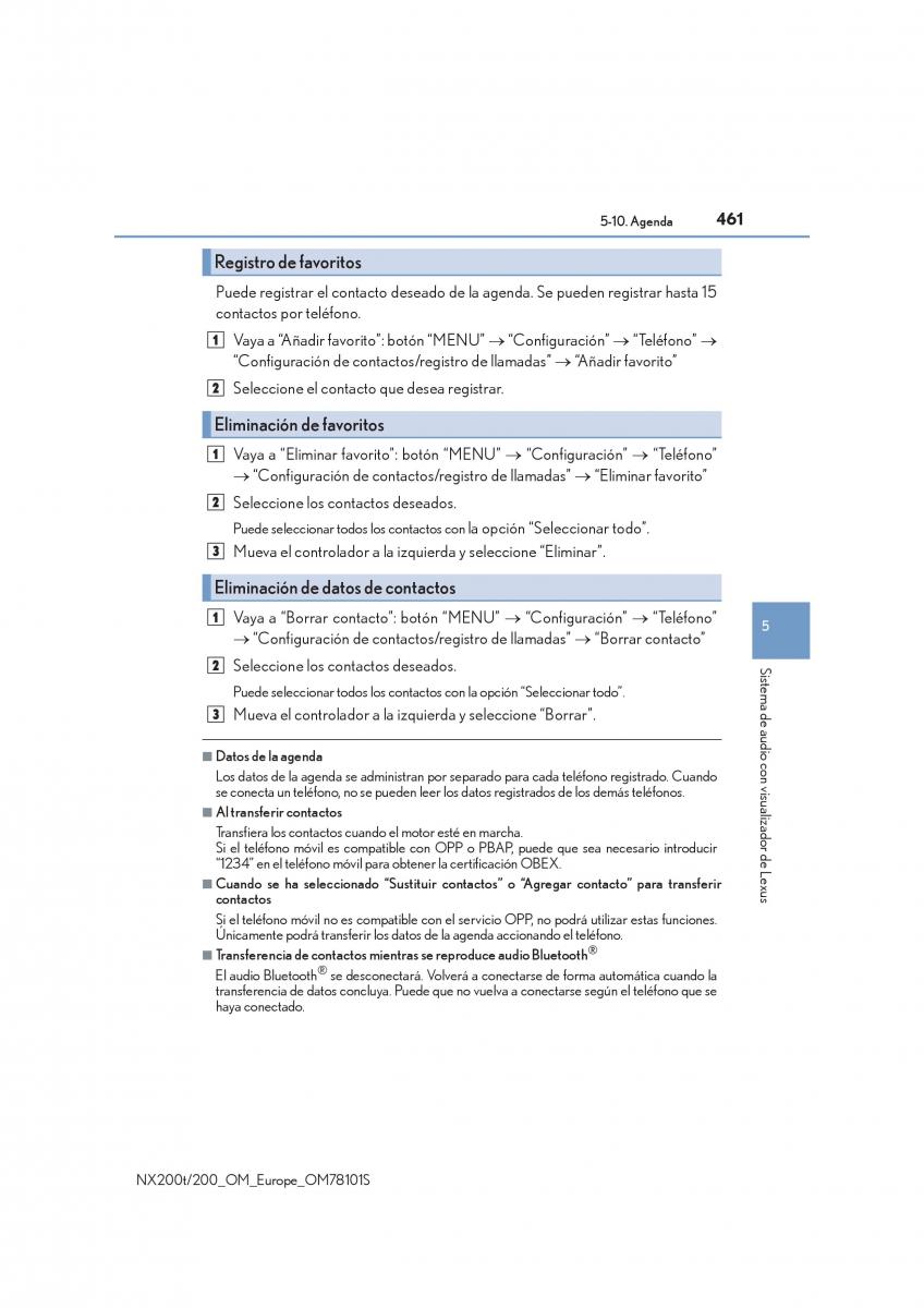 Lexus NX manual del propietario / page 461