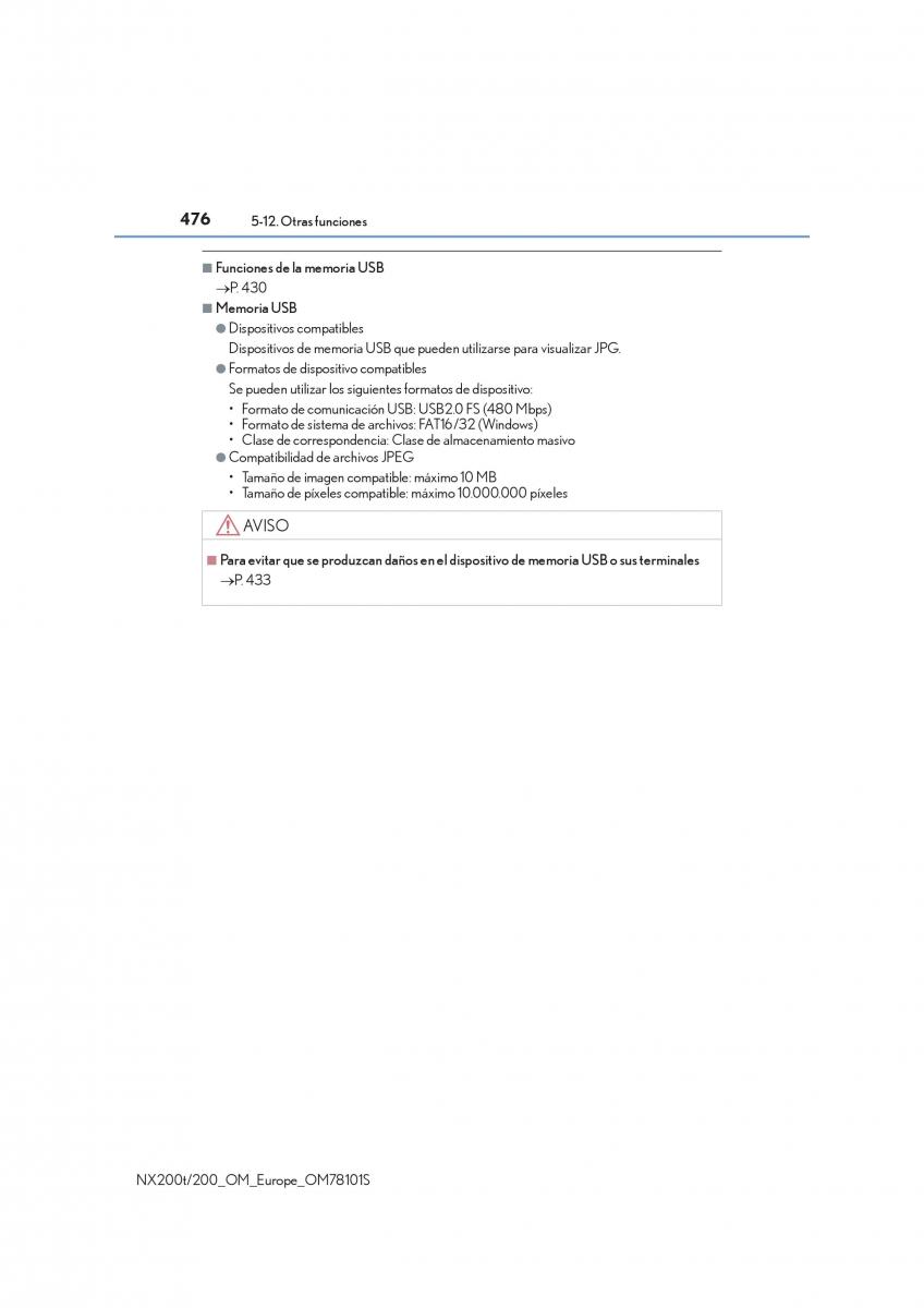 Lexus NX manual del propietario / page 476